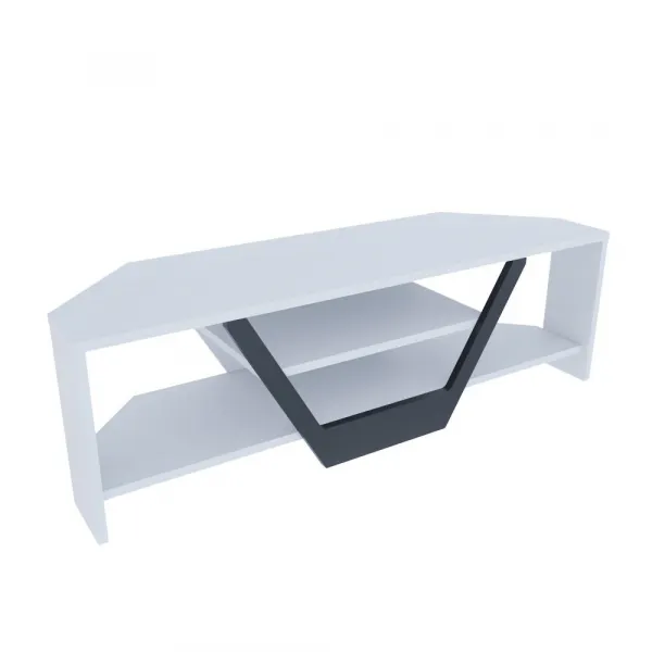 TV stolík Sares - White, Black