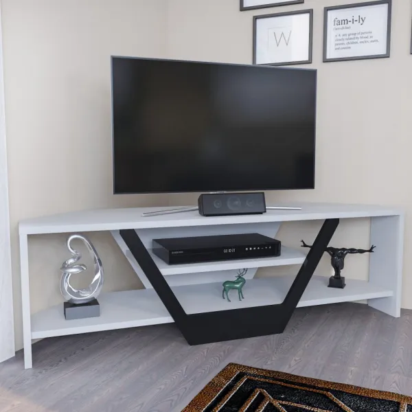 TV stolík Sares - White, Black
