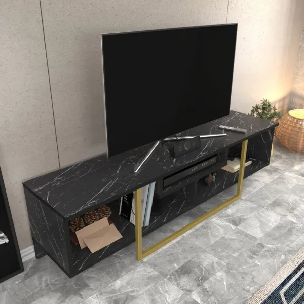 TV stolík Asal 150 - Black, Gold