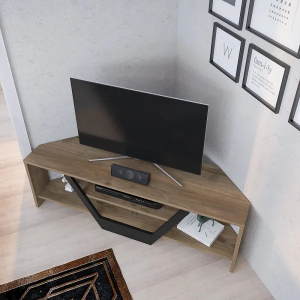 TV stolík Sares - Walnut, Black