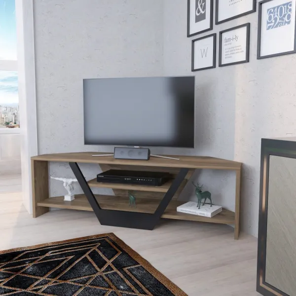 TV stolík Sares - Walnut, Black