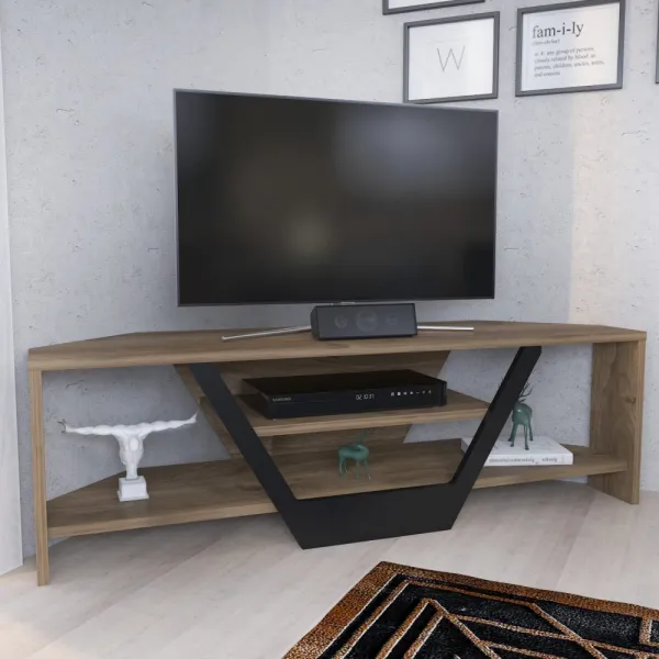 TV stolík Sares - Walnut, Black
