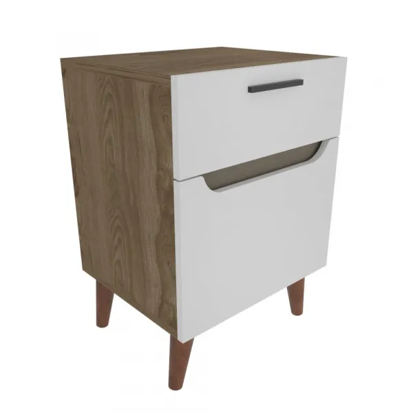 Nočný stolík Losso - White, Oak