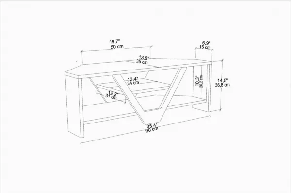 TV stolík Karin - Walnut, Black