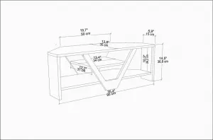 TV stolík Karin - Walnut, Black