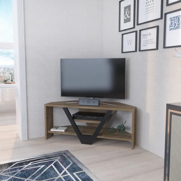 TV stolík Karin - Walnut, Black