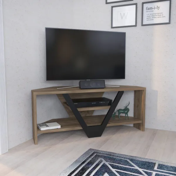 TV stolík Karin - Walnut, Black