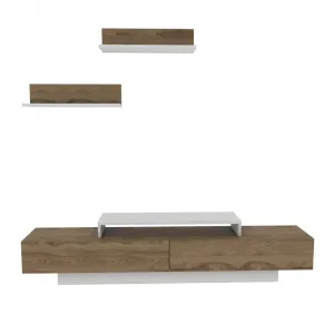 TV skrinka / Obývacia stena Lusi - White, Oud Oak