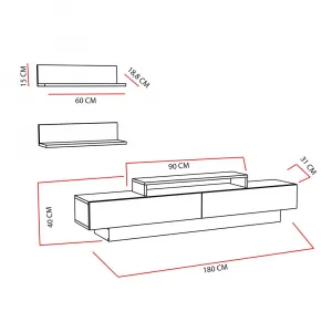 TV skrinka / Obývacia stena Lusi - White, Oud Oak