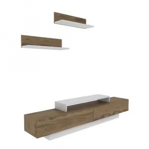 TV skrinka / Obývacia stena Lusi - White, Oud Oak