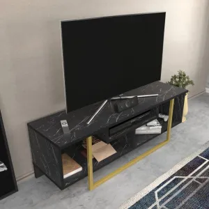 TV stolík Asal 120 - Black, Gold