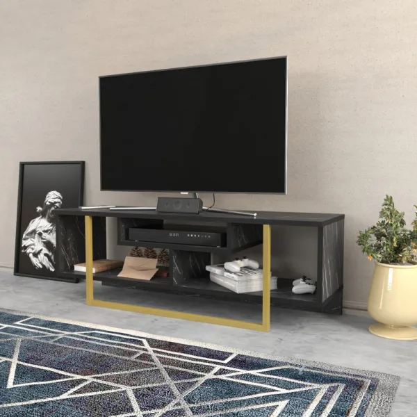TV stolík Asal 120 - Black, Gold
