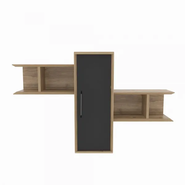 Nástenná polica Olida - Walnut, Black