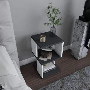 Nočný stolík Carter - Anthracite, White