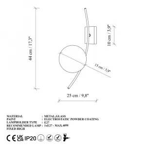 Nástenná lampa Hilal - 3822