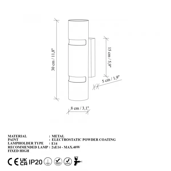 Nástenná lampa Luxora - 15382