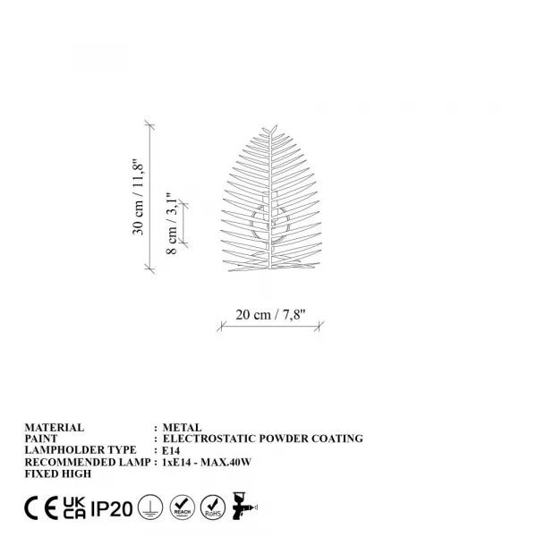 Nástenná lampa Leaf - 15322