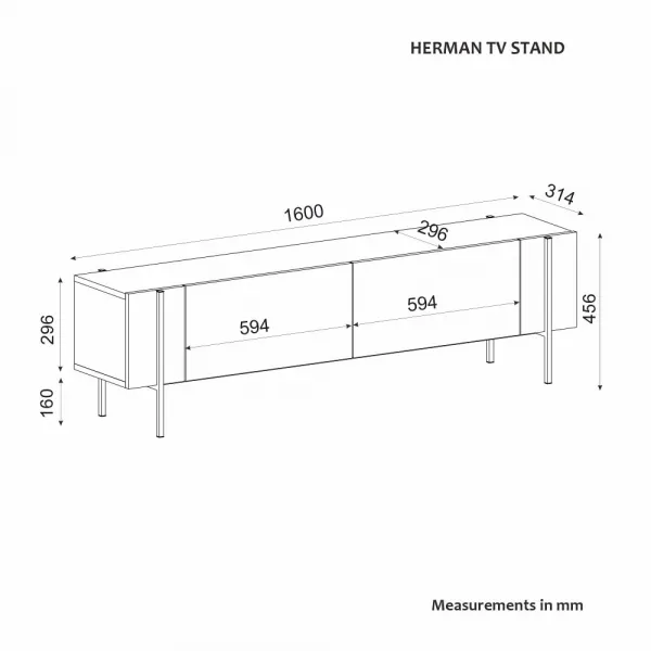 TV stolík Herman - Walnut