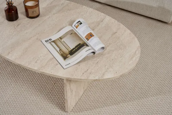 Konferenčný stolík Orba - Travertine