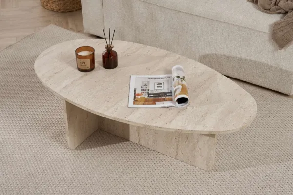 Konferenčný stolík Orba - Travertine