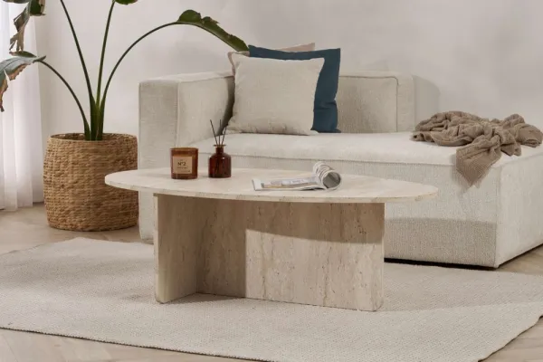 Konferenčný stolík Orba - Travertine