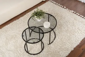 Súprava konferenčných stolíkov Aurum - 60, 42 - Black, Grey