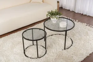 Súprava konferenčných stolíkov Aurum - 60, 42 - Black, Grey