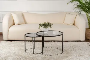 Súprava konferenčných stolíkov Aurum - 60, 42 - Black, Grey