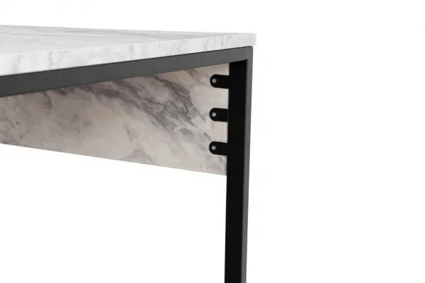 Kalune Design Kancelářská sestava pro 2 osoby TWIN bílý mramor/černá