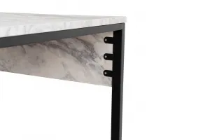 Kalune Design Kancelářská sestava pro 2 osoby TWIN bílý mramor/černá