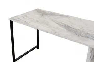 Kalune Design Kancelářská sestava pro 2 osoby TWIN bílý mramor/černá