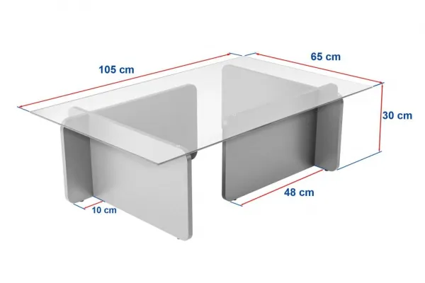 Konferenčný stolík Flavio - Wooden White
