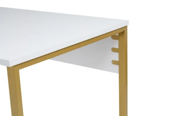 Kalune Design Kancelářská sestava pro 2 osoby TWIN bílá/zlatá