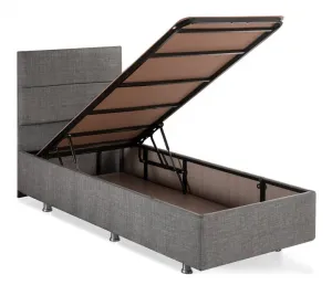 Single Mattress, Base & Headboard Silver - Grey (100 x 200)