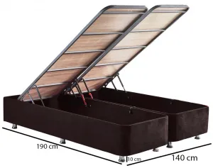 Rám manželskej postele s čelom Ela Double - Black (140 x 190)