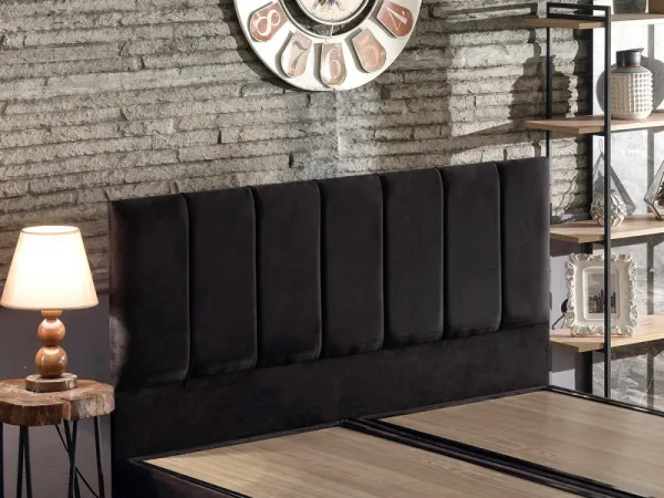 Rám manželskej postele s čelom Ela Double - Black (150 x 200)