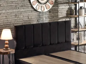 Rám manželskej postele s čelom Ela Double - Black (150 x 200)