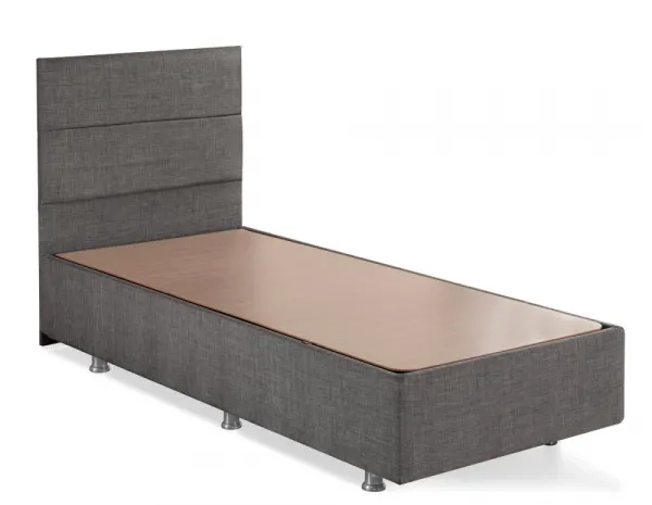 Single Mattress, Base & Headboard Silver - Grey (100 x 200)