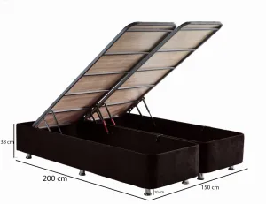Rám manželskej postele Ela Double - Black (150 x 200)