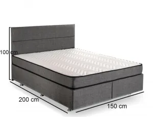 Rám manželskej postele s čelom Silver - Grey (150 x 200)