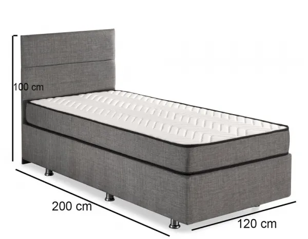 Rám jednolôžkovej postele s čelom Silver - Grey (120 x 200)