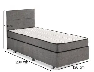 Rám jednolôžkovej postele s čelom Silver - Grey (120 x 200)