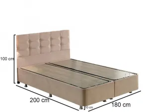 Rám manželskej postele s čelom Ela Double - Light Brown (180 x 200)