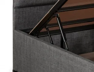 Single Mattress, Base & Headboard Silver - Grey (100 x 200)