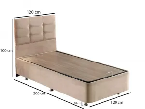 Rám jednolôžkovej postele s čelom Polo - Light Brown (120 x 200)