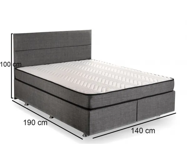 Rám manželskej postele s čelom Silver - Grey (140 x 190)