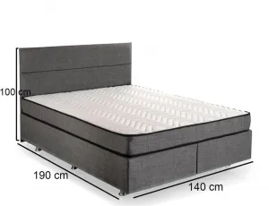 Rám manželskej postele s čelom Silver - Grey (140 x 190)