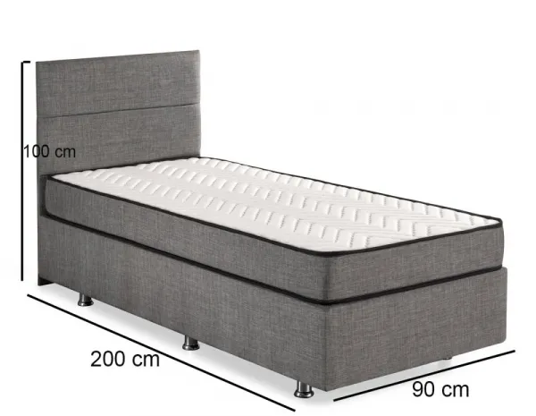 Rám jednolôžkovej postele s čelom Silver - Grey (90 x 200)