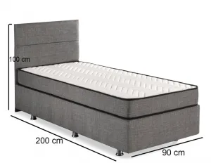 Rám jednolôžkovej postele s čelom Silver - Grey (90 x 200)