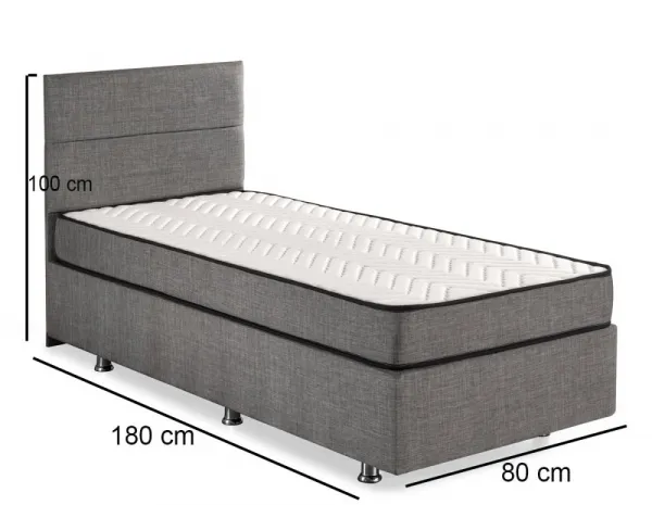 Rám jednolôžkovej postele s čelom Silver - Grey (80 x 180)